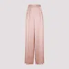 Fabiana Filippi Pleated Wide-leg Satin Trousers In Rosa Medio