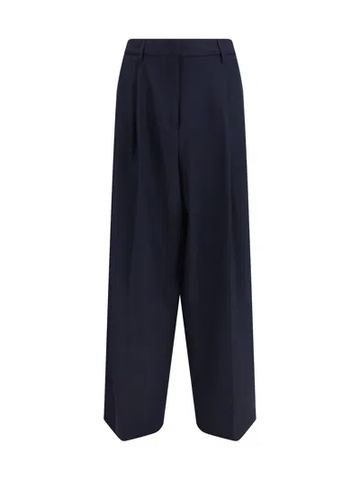 Fabiana Filippi Fluid Techno-tailoring Trousers In Blue