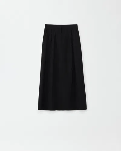 Fabiana Filippi Fluid Viscose And Linen Skirt In Black