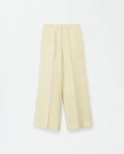 Fabiana Filippi Fluid Viscose And Linen Trousers In Yellow