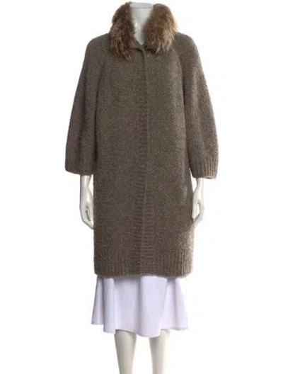 Pre-owned Fabiana Filippi Fox Sweater In Grey