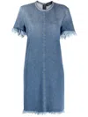 Fabiana Filippi Frayed Denim Dress In Blue