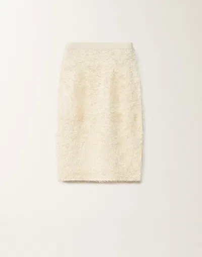 Fabiana Filippi Frayed-effect Viscose Skirt In White