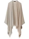 Fabiana Filippi Jacquard Viscose Cape In Neutrals