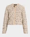 Fabiana Filippi Frayed Knot Donegal Tweed Jacket In Neutral