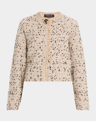 Fabiana Filippi Frayed Knot Donegal Tweed Jacket In Neutral