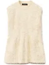 Fabiana Filippi Frayed-effect Viscose Sweater In White