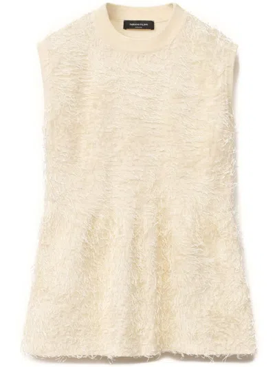 FABIANA FILIPPI FRINGE EFFECT VISCOSE TANK TOP