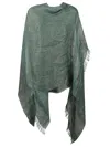 Fabiana Filippi Fringed Cape In Ottanio