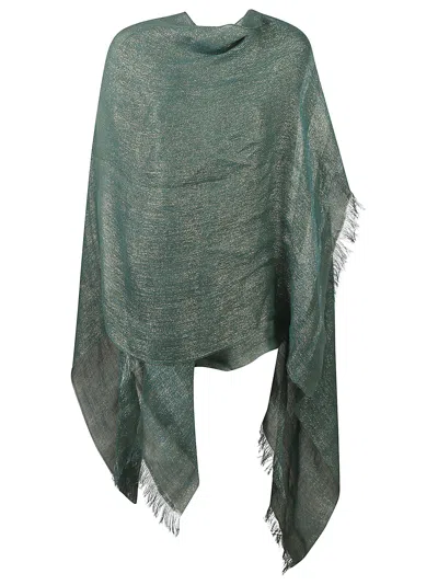 Fabiana Filippi Fringed Cape In Green
