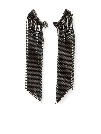 Fabiana Filippi Fringed Cuff Earrings In Schwarz