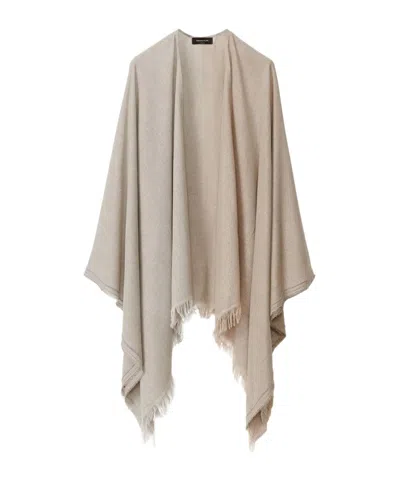 Fabiana Filippi Fringed Cape In Brown