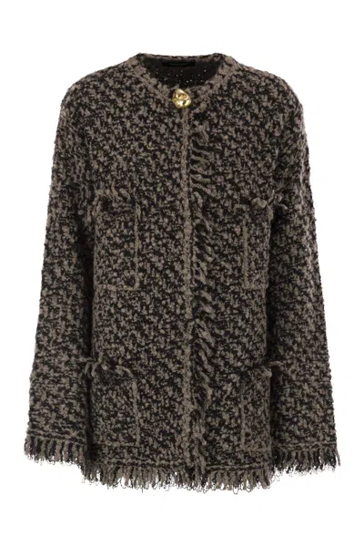FABIANA FILIPPI FABIANA FILIPPI FRINGED JACKET IN WOOL BLEND