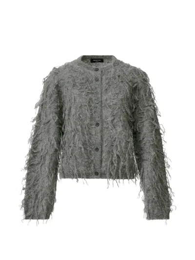 Fabiana Filippi Fringed Knit Cardigan In Green