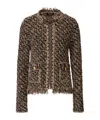 Fabiana Filippi Jacket In Tweed And Sequins In Brown