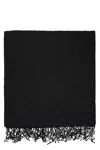Fabiana Filippi Frayed-edge Pleated Scarf In Black