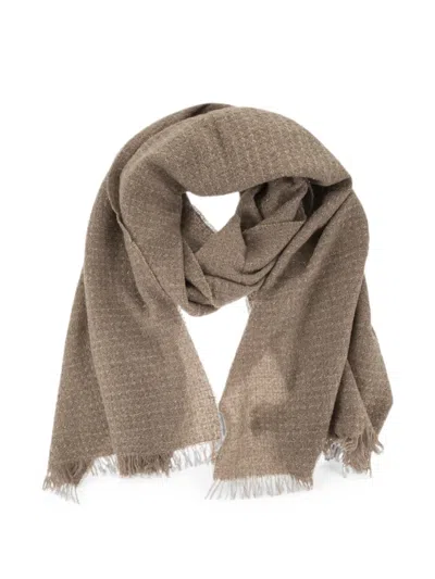 Fabiana Filippi Virgin Wool And Cashmere Scarf With Luminous Yarns In Brown