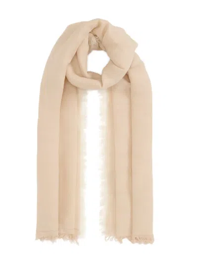 Fabiana Filippi Fringed Scarf In Sand