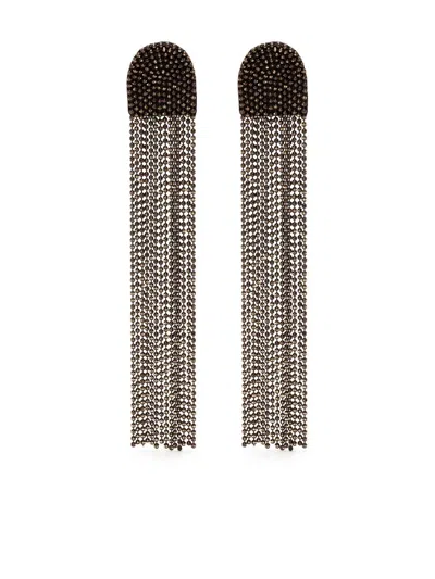 Fabiana Filippi Fringed Shiny Earrings In Gold