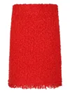 Fabiana Filippi Textured Mini Skirt Fringed Hem In Orange