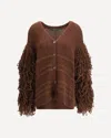 Fabiana Filippi Fringes Cardigan In Brown