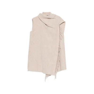 Fabiana Filippi Fringe-trim Sleeveless Jacket In Neutral