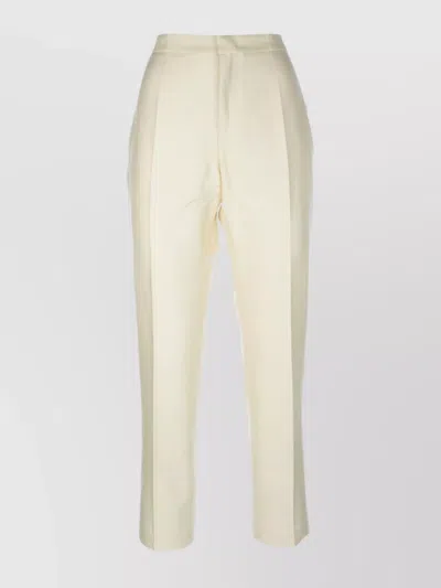 Fabiana Filippi Front Pleated Trousers With Belt Loops And Back Pockets In Neutral
