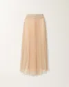 Fabiana Filippi Pleated Tulle A-line Midi Skirt In Pink