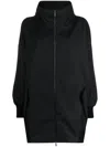 Fabiana Filippi Funnel-neck Zip Coat In Black