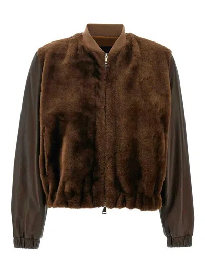 FABIANA FILIPPI FUR WAISTCOAT BOMBER JACKET