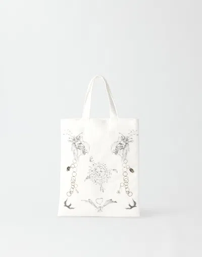 Fabiana Filippi Gabardine Mini Shopper In White