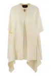 Fabiana Filippi Double Cashemere Coat With Jewelled Button In Neutral