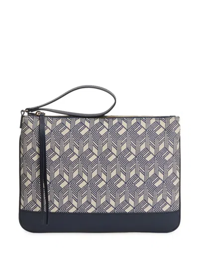 Fabiana Filippi Geometric-pattern Mini Bag In Blue