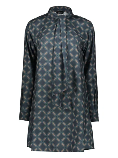 Fabiana Filippi Geometric-pattern Mini Dress In Blue