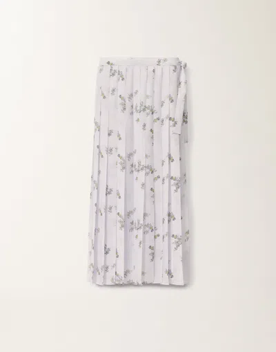 FABIANA FILIPPI GEORGETTE SKIRT WITH PAINTED BOTANICAL PRINT