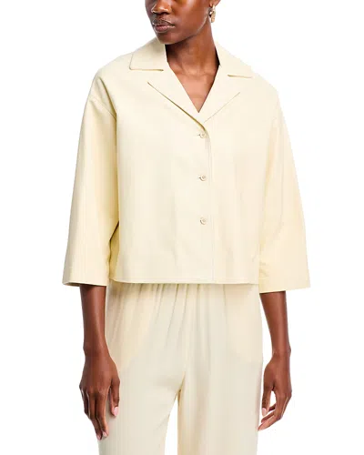 Fabiana Filippi Giacca Cropped Leather Top In Butter