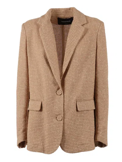 Fabiana Filippi Giacca Over Con Rever In Rete Pillettes Color Acero In Neutral