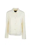 Fabiana Filippi Single-breasted Jacket With Organza Band Detail In Vaniglia
