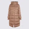 Fabiana Filippi Hooded Long Quilted Down Jacket In Brown