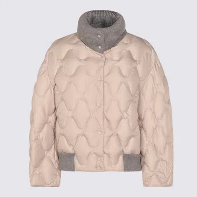 FABIANA FILIPPI FABIANA FILIPPI BEIGE AND GREY DOWN JACKET