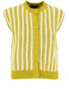 Fabiana Filippi Striped Cotton Gilet With Button-down Front In Cedro/bianco