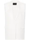 Fabiana Filippi Single-breasted Linen-blend Gilet In Bianco