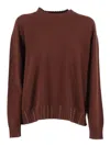 Fabiana Filippi Ribbed-hem Crew-neck Sweater In Brown