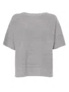 Fabiana Filippi Brilliant Cotton Boatneck Sweater In Gray