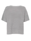 Fabiana Filippi Brilliant Cotton Boatneck Sweater In Gray