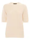 Fabiana Filippi Elbow-sleeve Sequin Knit Sweater In White