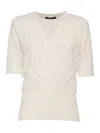 Fabiana Filippi Short Sleeve Sweater, In White