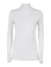 Fabiana Filippi Refined Turtleneck Sweater In Cashmere-silk Blend In White