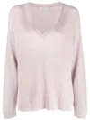 Fabiana Filippi Glitter-detail V-neck Jumper In Pink