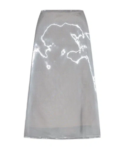 Fabiana Filippi Metallic-effect Skirt In Gray